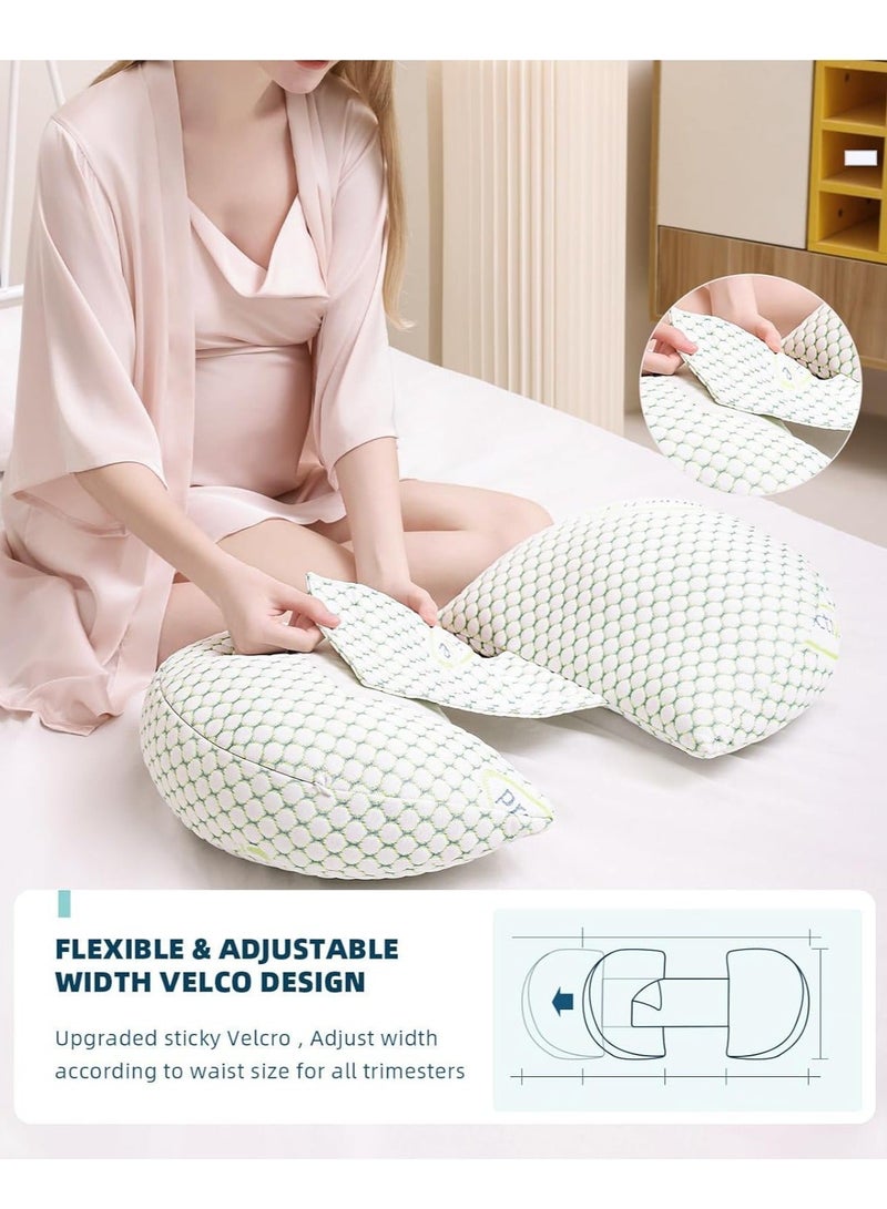 Proactiv Portable Maternity Pillow Adjustable Side Pillow Pregnancy Pillow Waist Support Pregnancy Pillows for Sleeping Pillow Maternity Back Belly Hip Support Pillow for Pregnant Women with Detachable and Adjustable Pillow Cover Velvet Pregnant Pillows - Image 4